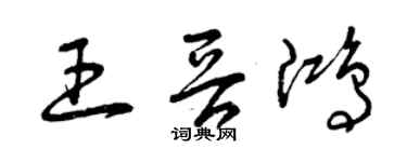曾庆福王晋鸿草书个性签名怎么写