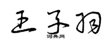 曾庆福王子羽草书个性签名怎么写