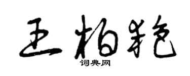 曾庆福王柏艳草书个性签名怎么写