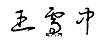 曾庆福王雪中草书个性签名怎么写