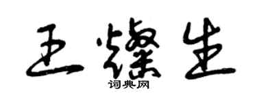 曾庆福王灿生草书个性签名怎么写