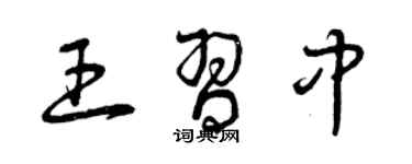 曾庆福王习中草书个性签名怎么写