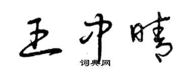 曾庆福王中晴草书个性签名怎么写