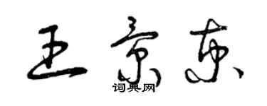 曾庆福王景京草书个性签名怎么写