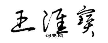 曾庆福王淮宝草书个性签名怎么写