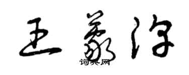 曾庆福王蒙淳草书个性签名怎么写