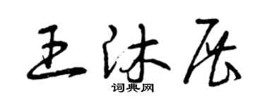 曾庆福王沐展草书个性签名怎么写