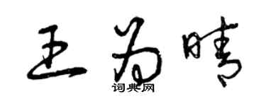 曾庆福王为晴草书个性签名怎么写