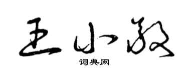 曾庆福王小敬草书个性签名怎么写