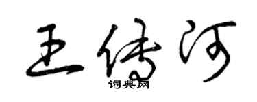 曾庆福王传河草书个性签名怎么写