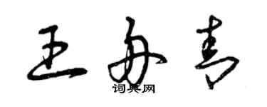 曾庆福王舟青草书个性签名怎么写