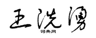 曾庆福王洗涌草书个性签名怎么写