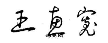 曾庆福王惠宽草书个性签名怎么写