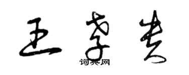 曾庆福王孝贵草书个性签名怎么写