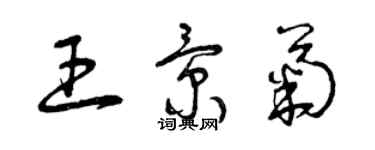 曾庆福王景菊草书个性签名怎么写