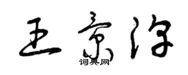 曾庆福王景淳草书个性签名怎么写