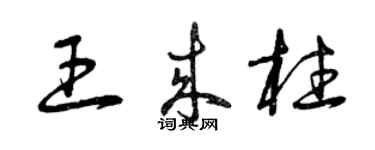 曾庆福王来柱草书个性签名怎么写
