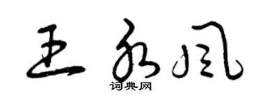 曾庆福王水风草书个性签名怎么写