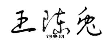 曾庆福王陈兔草书个性签名怎么写