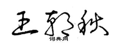 曾庆福王朝秋草书个性签名怎么写