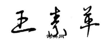 曾庆福王素革草书个性签名怎么写