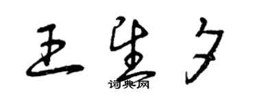 曾庆福王望夕草书个性签名怎么写