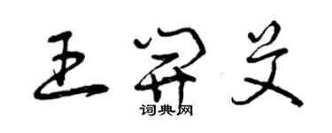 曾庆福王开艾草书个性签名怎么写