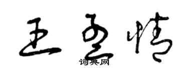 曾庆福王孟情草书个性签名怎么写
