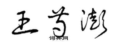 曾庆福王芍澎草书个性签名怎么写
