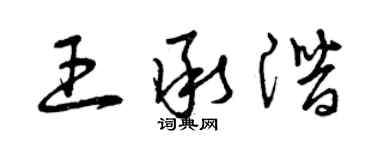曾庆福王承潜草书个性签名怎么写