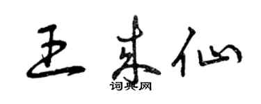曾庆福王来仙草书个性签名怎么写