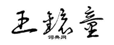 曾庆福王镜童草书个性签名怎么写