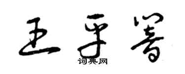 曾庆福王平响草书个性签名怎么写