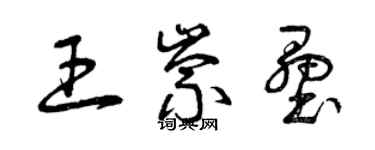 曾庆福王崇垒草书个性签名怎么写