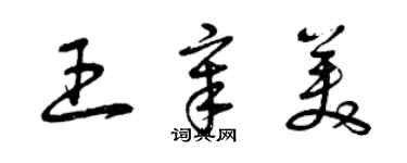 曾庆福王章美草书个性签名怎么写