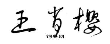 曾庆福王肖樱草书个性签名怎么写