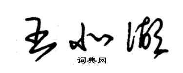 朱锡荣王北湖草书个性签名怎么写
