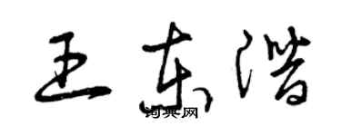 曾庆福王东潜草书个性签名怎么写