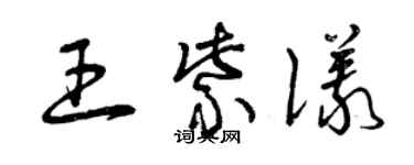 曾庆福王紫仪草书个性签名怎么写