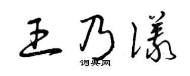 曾庆福王乃仪草书个性签名怎么写