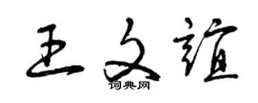 曾庆福王文谊草书个性签名怎么写