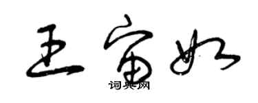 曾庆福王宙如草书个性签名怎么写