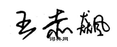朱锡荣王赤飙草书个性签名怎么写