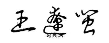 曾庆福王辽闽草书个性签名怎么写