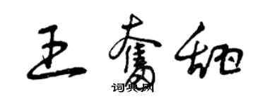 曾庆福王奋甜草书个性签名怎么写
