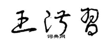 曾庆福王淑习草书个性签名怎么写