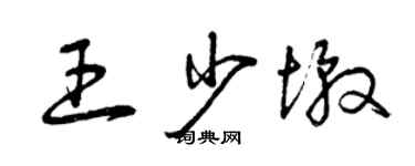 曾庆福王少墩草书个性签名怎么写