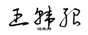 曾庆福王韩绍草书个性签名怎么写