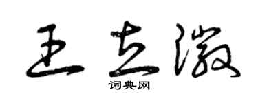 曾庆福王立徽草书个性签名怎么写