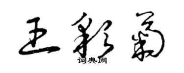 曾庆福王彩菊草书个性签名怎么写